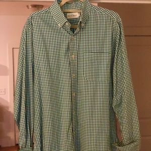 Green gingham/checkered button down
